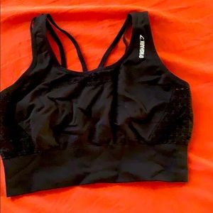 Gym shark black seamless sports bra